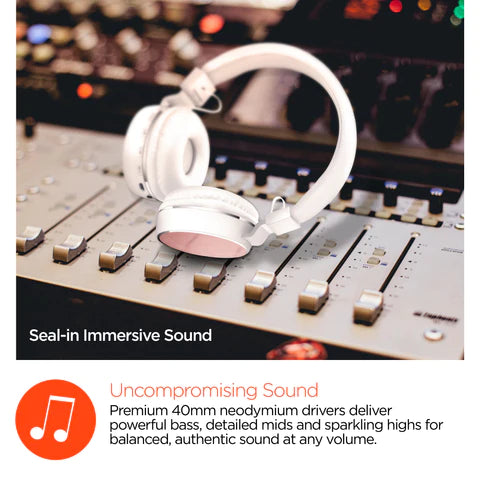 V60 METAL WIRELESS HEADPHONES - WHITE/PINK