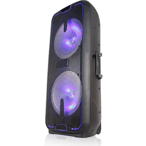 iRocker - Bluetooth Party Speaker Dual 15" Woofers LED Display Rechargeable Battery