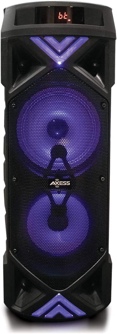 Double 6.5" LED Portable 500W Bluetooth PA Speaker, LWS Link, TF, USB, AUX, FM Radio - PABT6022