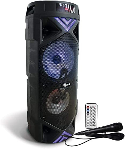 Double 6.5" LED Portable 500W Bluetooth PA Speaker, LWS Link, TF, USB, AUX, FM Radio - PABT6022