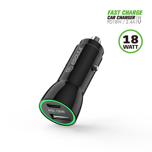 ESOULK 18W PD & 2.4A CAR CHARGER