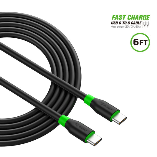 ESOULK USB C TO USB C DATA & FAST CHARGING CABLE 6FT