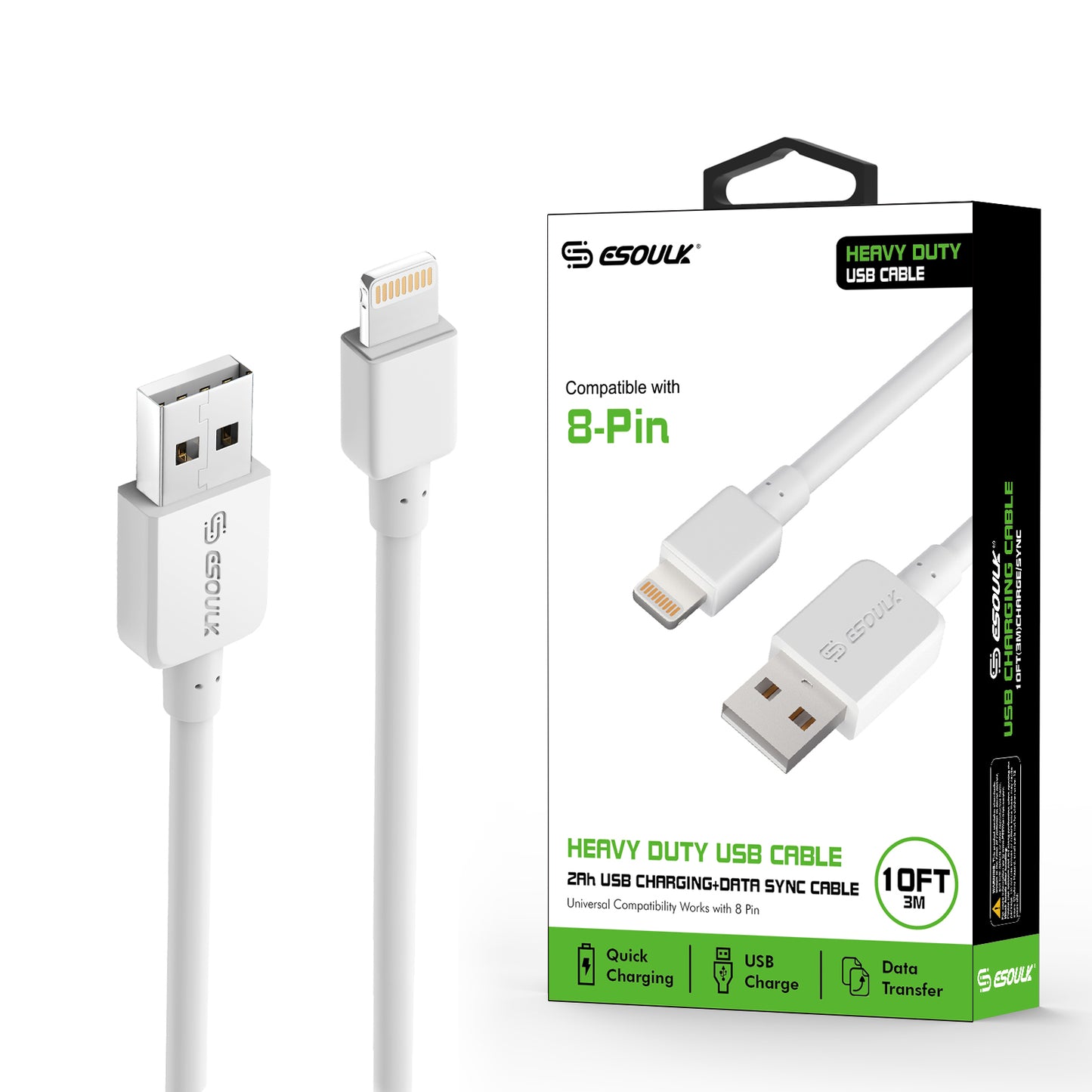 ESOULK USB TO iPHONE CHARGING CABLE 1OFT