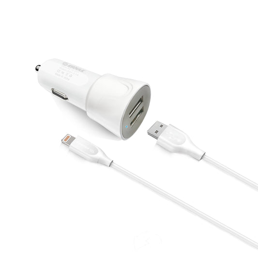 ESOULK 2.4A DUAL USB CAR CHARGER & 5FT CABLE FOR iPHONE
