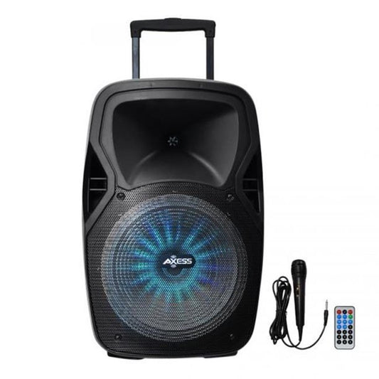 Axess PABT6008 15 in. Bluetooth Pro Audio Speaker With LED Light