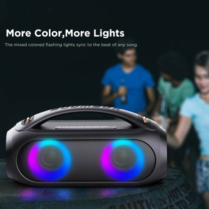 Portable Bluetooth Boombox Speaker 2.1 Double Subwoofer + Tweeter 40W RMS 1,600W PMPO Water Resistant IPX53, Lights, TWS, FM, Line-In, USB Loud Axess MPBT7501P