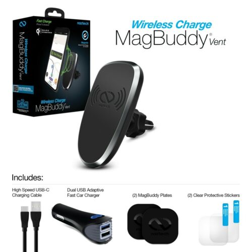 NAZTECH 14533 MagBuddy Qi Wireless Charge Magnetic Car Vent Mount