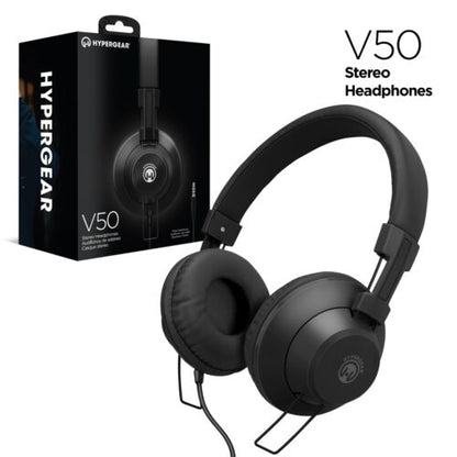 HyperGear V50 Wired Stereo Headphones With In-Line Mic & Remote For Music/Calls