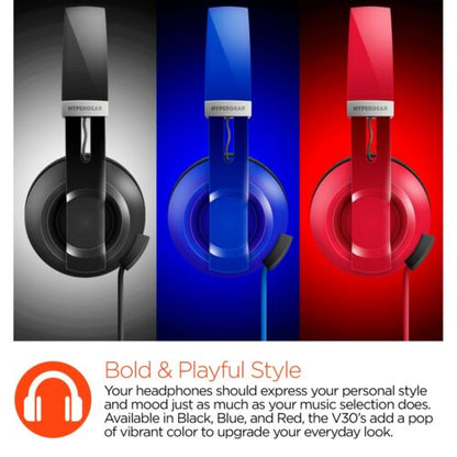 HyperGear V30 Stereo Headphones w/Hands-Free Mic & In-line Multifunction Button